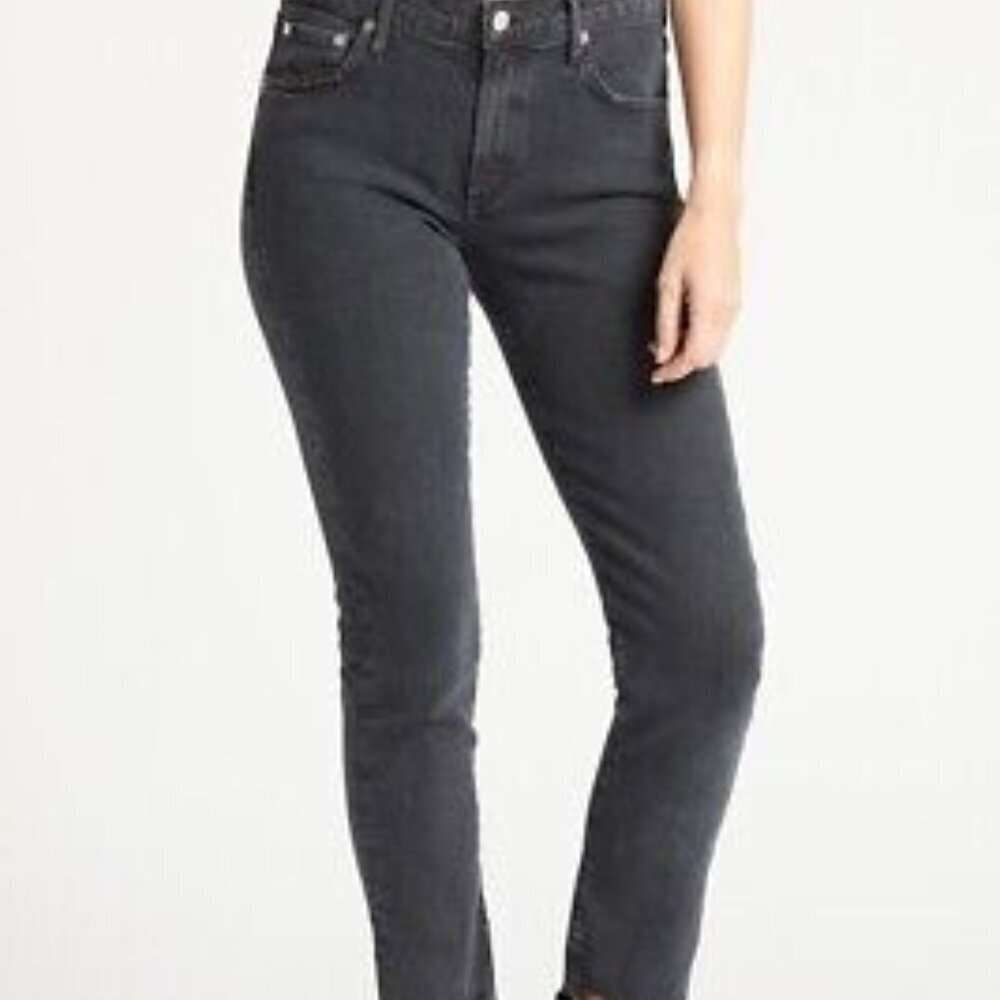 Agolde Toni Mid Rise Straight Jeans Feral Black Wash 28